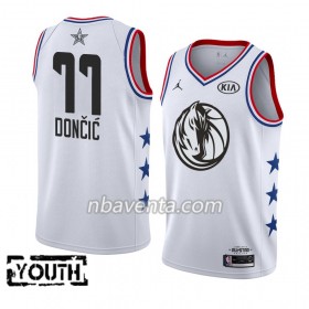 Camiseta Niños Dallas Mavericks Luka Doncic 77 2019 All-Star Jordan Brand Blanco Swingman